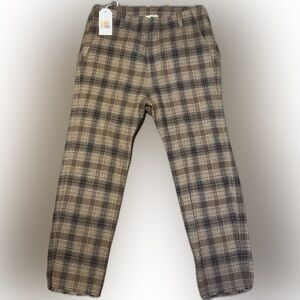 Plaid Brown and Tan Pants